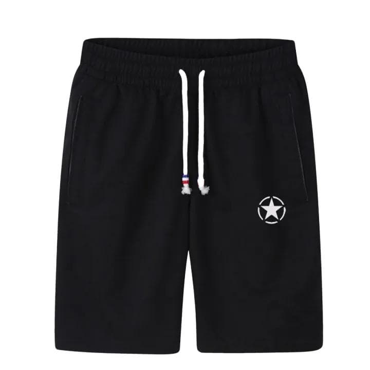 Black Quick Dry Shorts with one horizontal round logo short for men image 1