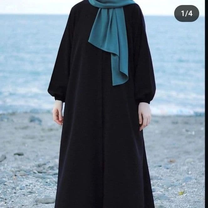 Zipper Abaya only abaya Georgette Abaya for Girls women Modest Abaya Islamic Dress Elegant Abaya Fashion Traditional Abaya Women's Abaya Black Abaya Designer Abaya - Kashish image 2