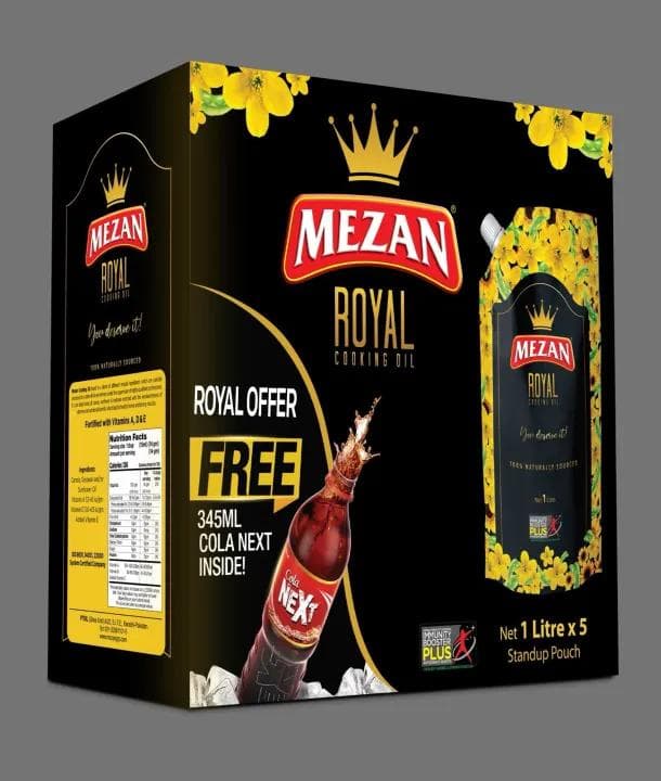 Mezan Royal Cooking Oil 1x5 Ltr Carton image 1