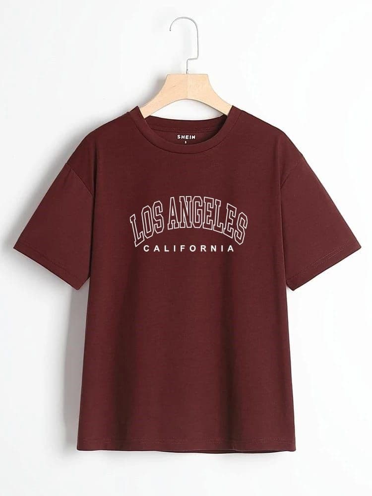 Stylish Cotton T-shirt for Girls and Women - Los Angeles Printed Casual Top image 6